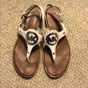 MIchael Kors White and Silver Sandals!